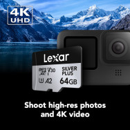 Карта памяти Lexar 64GB High-Performance Silver Plus microSDXC + SD-адаптер- фото7