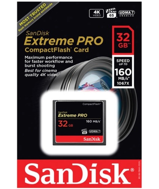 Карта памяти SanDisk Extreme Pro CF 32GB 160MB/s, VPG 65, UDMA7 (SDCFXPS-032G-X46) - фото3