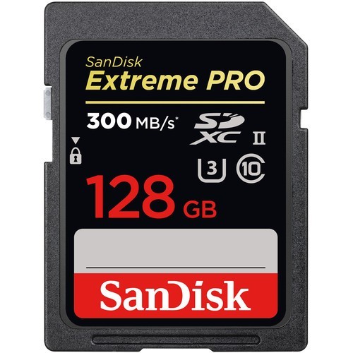 Карта памяти SanDisk Extreme Pro 128Gb 300MB/s UHS-II (SDSDXDK-128G-GN4IN) - фото