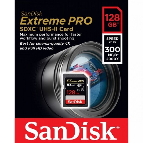 Карта памяти SanDisk Extreme Pro 128Gb 300MB/s UHS-II (SDSDXDK-128G-GN4IN) - фото3