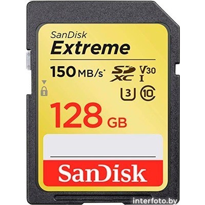 Карта памяти SanDisk Extreme 128Gb 150MB/s V30 Class 10 UHS-I (SDSDXV5-128G-GNCIN)- фото
