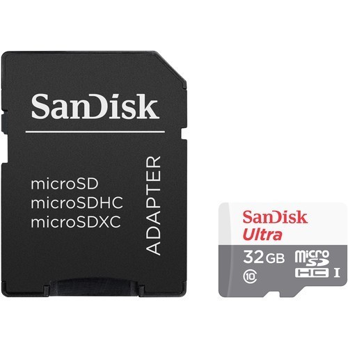 Карта памяти SanDisk Ultra microSDHC 32GB + SD Adapter (SDSQUNS-032G-GN3MA)- фото